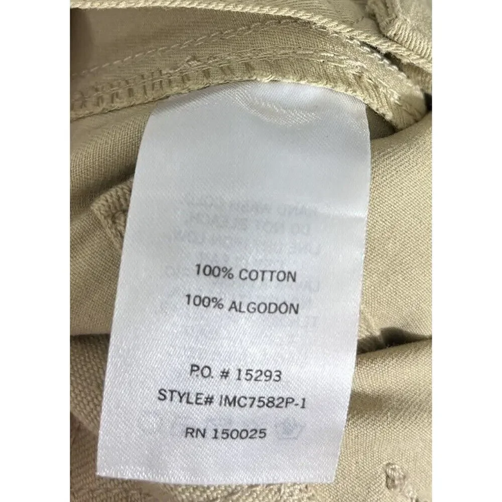Khaki Pants Tan Cargo Juniper Blu Stretch Pockets Wide Leg Small Utility Cotton